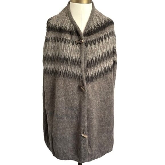 Anthropologie Elsamanda Fair Isle Mohair Sweater Cape - S/M 🇮🇹 - Picture 2 of 9